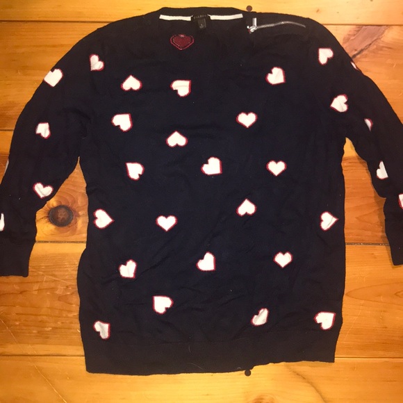 Talbots Sweaters - TALBOTS - Navy and read heart sweater